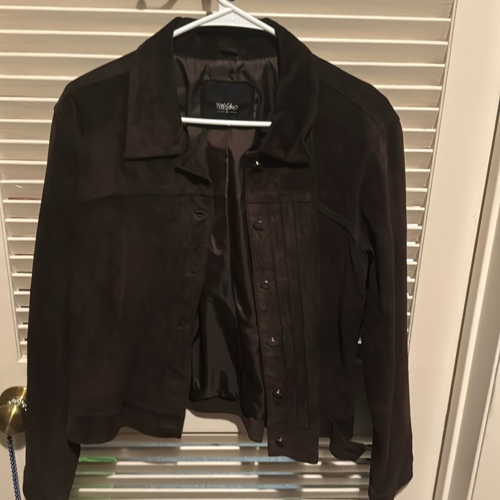 Mossimo suede brown jacket, button up, medium/small